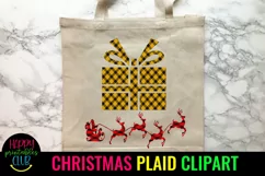 Christmas Plaid Clipart I Christmas Holiday Sublimation PNG Product Image 5