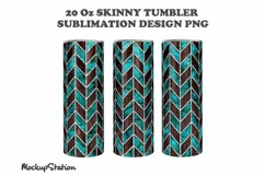 Tangram 20oz Skinny Tumbler Sublimation Turquoise Design PNG Product Image 2