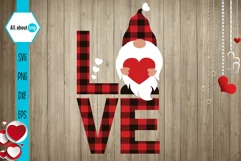 Love Gnome Svg, Valentines Svg, Valentines Gnomie Svg Product Image 2