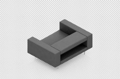 Isometric Arm Chair 3D isolated render Product Image 1