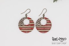 Stars and Stripes Hoop Bundle Laser Engrave Earring Download Product Image 2