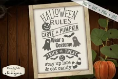 Halloween Rules Carve Pumpkin Trick or Treat SVG DXF Files Product Image 1