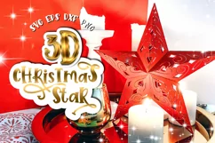 3D Star svg Christmas Papercut Merry Christmas 3d Winter Product Image 1