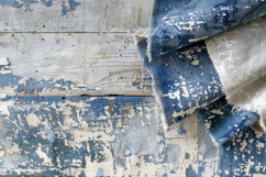 Old Blue Wooden with Fabric Background Wallpaper Product Image 1