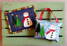 Happy Snowman Mug Rug or Doorknob Hanger Pattern - Machine Embroidery Product Image 3