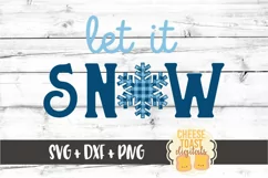 Let It Snow - Buffalo Plaid Christmas Sign SVG PNG DXF Product Image 2