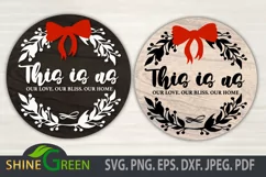 Christmas SVG - This is Us -Floral Family Round Sign DXF EPS Product Image 1