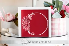 Floral Rose Wreath SVG | Valentine's Day Roses Wreath SVG Product Image 3