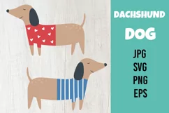Dachshund SVG. Dog SVG. Cartoon style. Puppy, Doggie, Animal Product Image 1