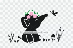 Baby elephant svg, cute elephant, baby shower svg cut file Product Image 3