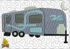 Tow Along Camper Mug Rug or Doorknob Hanger Pattern - Machine Embroidery Product Image 5