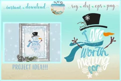 I am Worth Melting For Snowman SVG DXF EPS PNG files Product Image 1