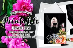 Blonde Black Angel Printable Mother's Day Card & Envelope Product Image 1