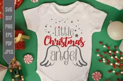 Little Christmas Angel Svg. Christmas Angel Wings Svg. Product Image 1
