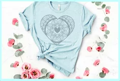 Valentines SVG | Heart Mandala Zentangle SVG Product Image 3