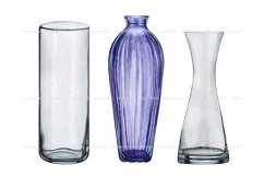 Watercolor glass vases clipart set - Flower vases PNG Product Image 4