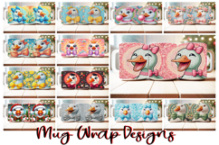 120 Duck Goose Mug Wrap PNG Bundle | 11oz 15oz Sublimation Product Image 4