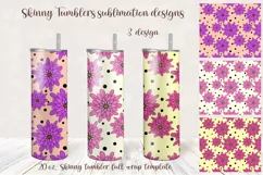 Bright Flowers Tumbler Wrap Design. 20 oz Skinny Tumbler. Product Image 1