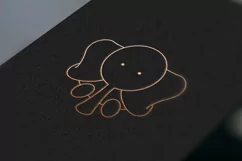 Baby Elephant illustration & foil quill line art SVG, AI, Product Image 5