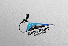 Car Painting Logo with Spray Gun and Sport Car Concept 1 Product Image 2