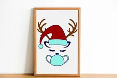 CHRISTMAS Mask SVG PNG EPS DXF Reindeer SVG Face Mask SVG Product Image 6