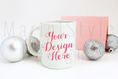Christmas Mug mockup, Winter Coffee Mug Stock Photo 259 Product Image 1