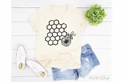 Honeycomb svg, bee svg, floral bee svg, honey bee svg Product Image 3