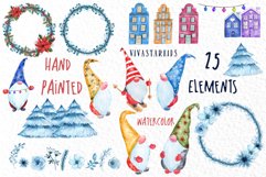 Watercolor Scandinavian Gnome, Christmas clipart Product Image 2