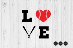 Love Baseball SVG, Baseball SVG, DXF, PNG Cut Files Product Image 1