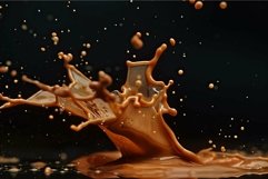 Chocolate splash on dark background Product Image 1