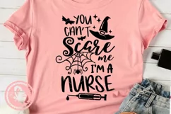 You can't scare me I'm a nurse svg Halloween shirt Witch Product Image 1