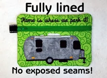 Sleek and Silver Camper Zipper Bag - Fully Lined, 5X7 HOOP Product Image 3