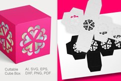 Abstract Flower Cuttable Gift Box with Holes SVG Product Image 3