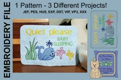 ITH Baby Sleeping Whale Doorknob Hanger or Mug Rug Product Image 1