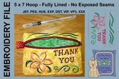 ITH Thank You Flower Zipper Bag - Lined, 5X7 HOOP Product Image 2