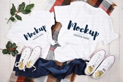 Mommy and Me Christmas Shirt Mockup, BC 3001T &amp; 3001 White Product Image 1