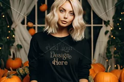 Halloween T-Shirt Mockup for Women, Black T-Shirt Mockup, 14 Product Image 2