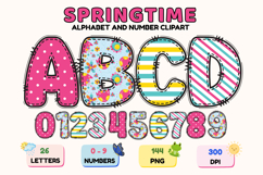 Springtime Alphabet png, letters doodle, springtime clipart Product Image 1