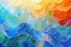 Stained Glass Colorful Wavy Abstract Background Wallpaper Product Image 1