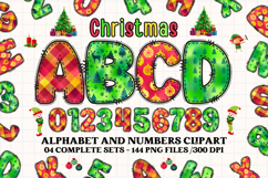 Christmas Alphabet png clipart, christmas letters doodle Product Image 1