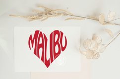 Malibu Cut File | Heart Word Art Product Image 3