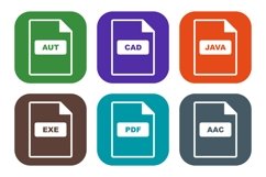 Set Of File Formats Icons Product Image 1