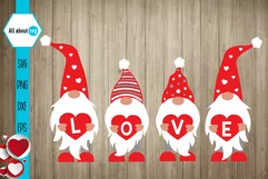 Gnomies Love Svg, Valentine's Gnomies Svg Product Image 1