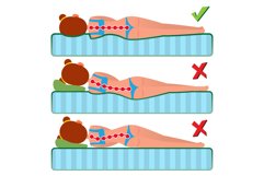 Orthopedic Mattress Vector. Sleeping Position. Bad And Good. Product Image 1