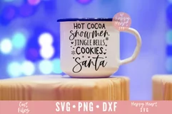 Hot Cocoa Snowmen Jingle Bells Cookies And Santa SVG Product Image 2