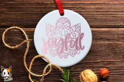 Joyful Angel Christmas Ornament - Mandala SVG PNG DXF Product Image 1
