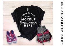 Bella Canvas 3001 T-shirt mock-up, color Black Product Image 1