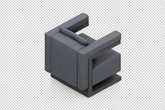Isometric Arm Chair 3D isolated render Product Image 1