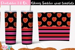Red Neon heart for Valentines day 20 Oz. Skinny Tumbler Product Image 2