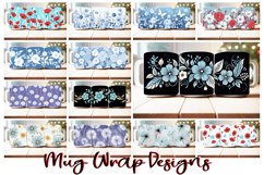 110 Flower Mug Wrap Bundle, Floral Sublimation PNG, Boho PNG Product Image 9